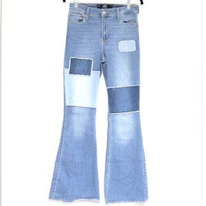 Hollister High-Rise Flare Patchwork Jeans
